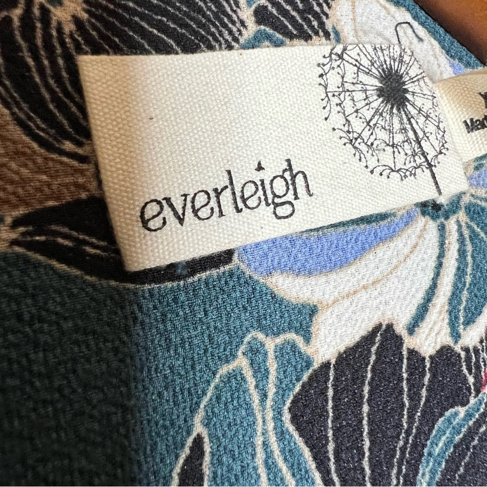 Anthropologie Everleigh Blue Floral Ruffle Wrap Blouse Peasant Womens Size XL - Picture 4 of 8